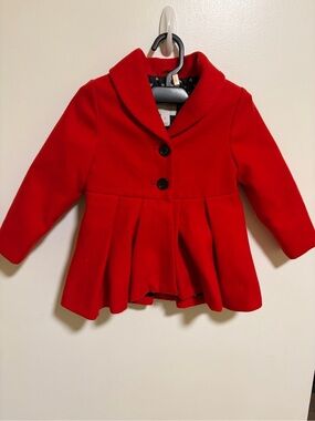 Cat & Jack Red Peplum Pea Coat for Girls